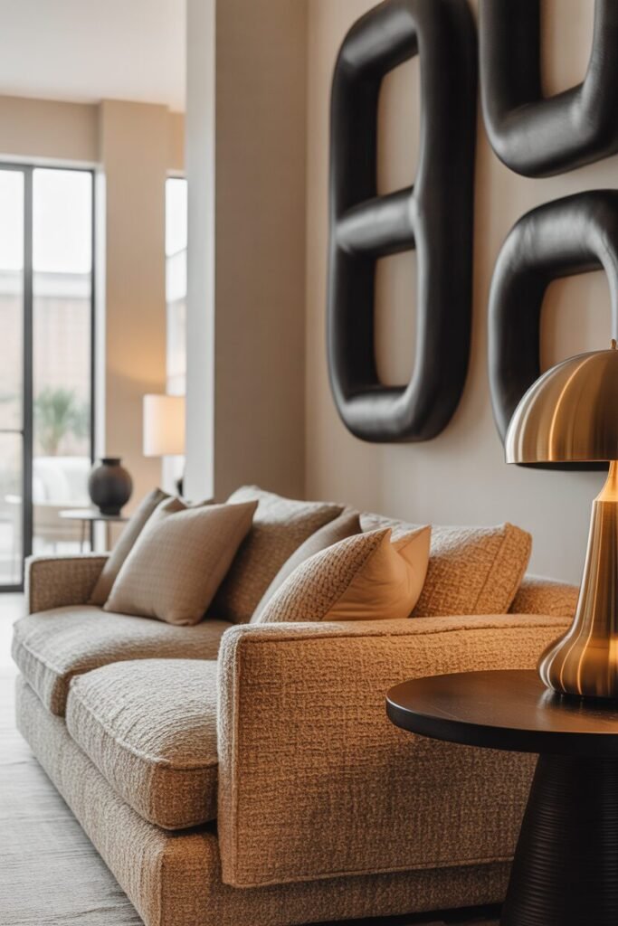 black modern living room