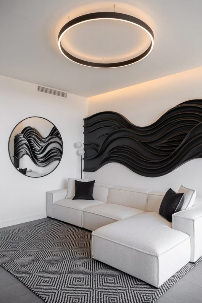 sculptural living room