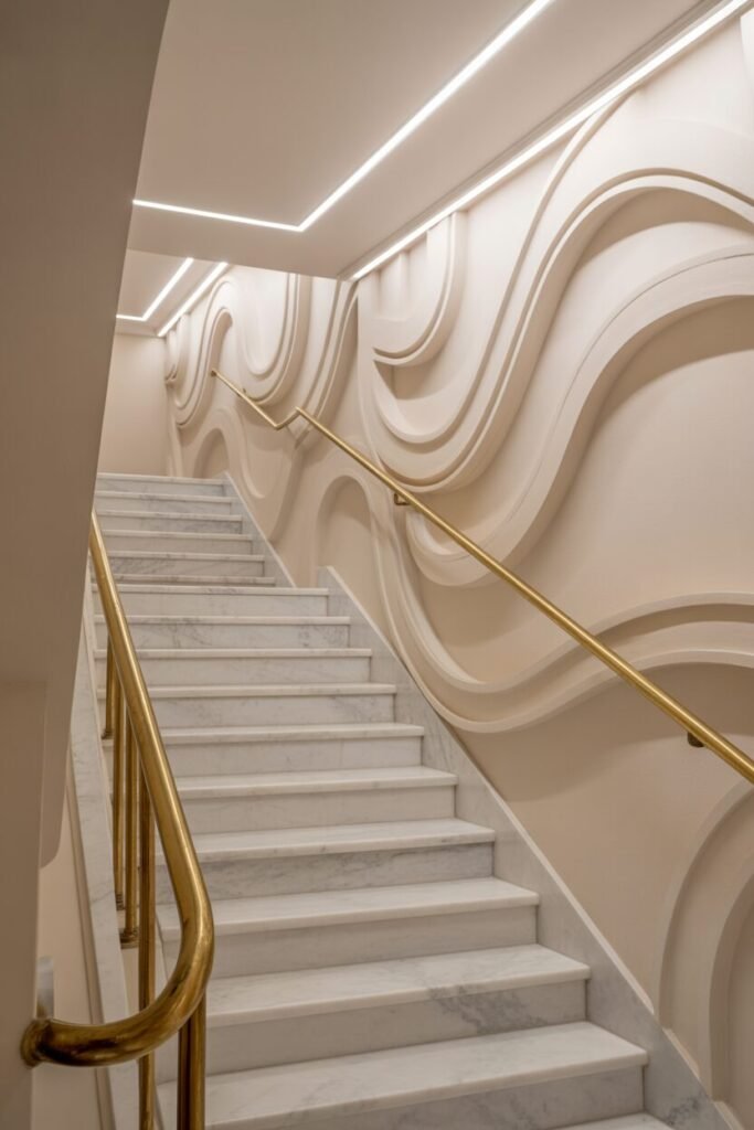  marble gold boutique staircase
