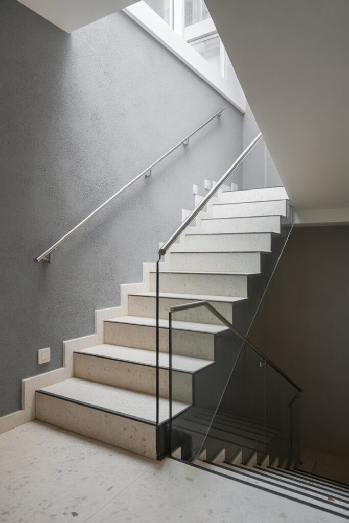 terrazzo floating staircase