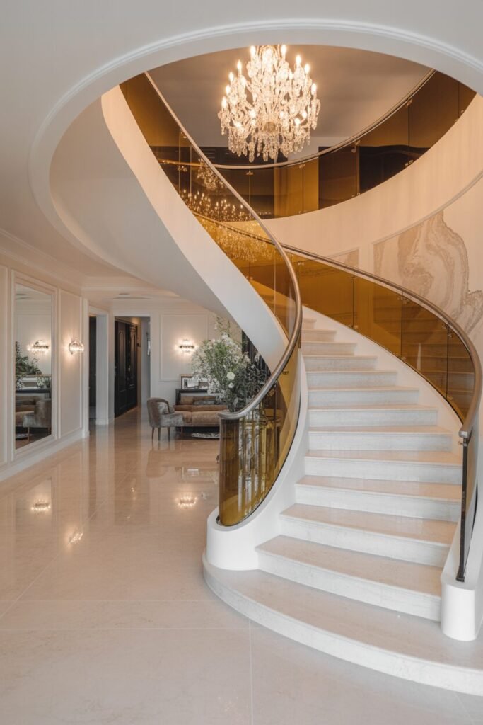  luxury spiral staircase foyer
