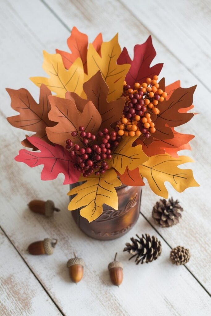  multi-colored leaf centerpiece