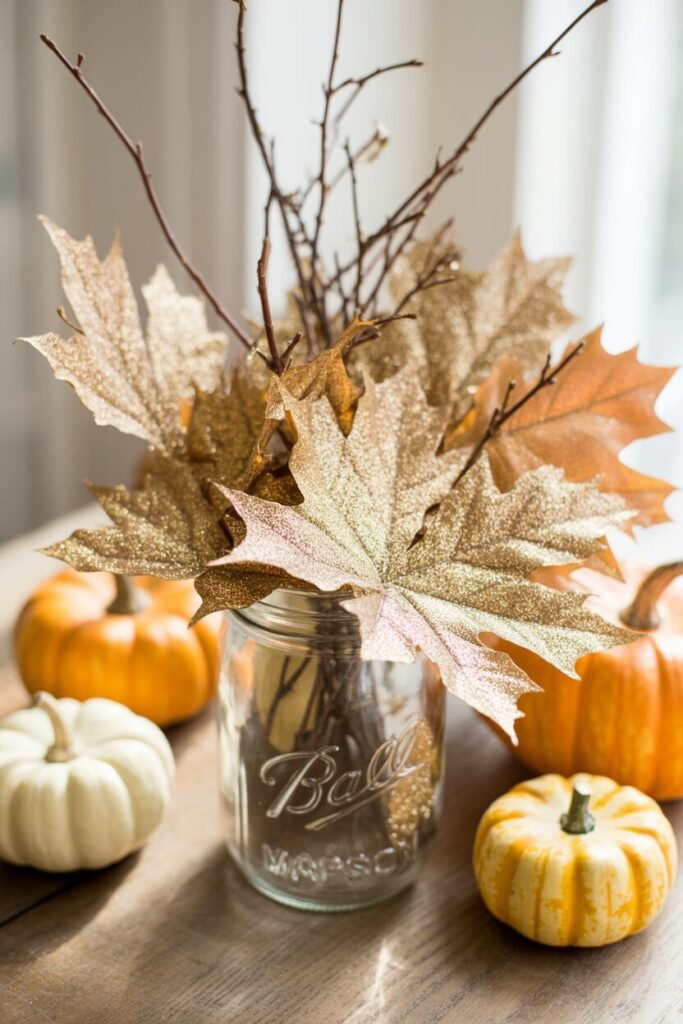 glitter maple centerpiece