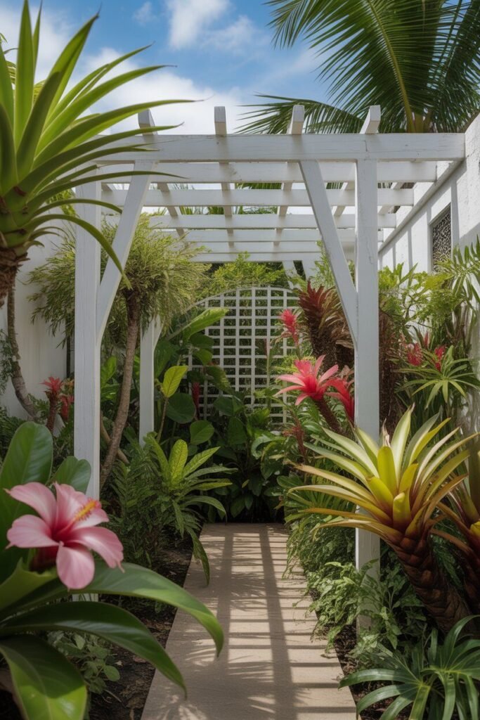tropical garden trellis