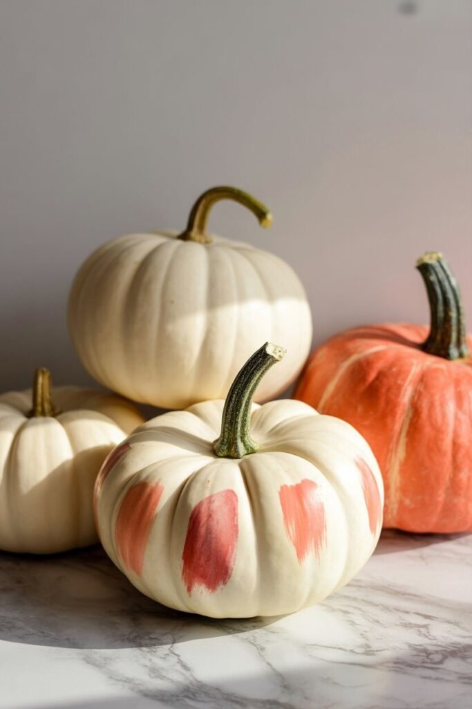 ✨ 15 Chic Painted Pumpkin Ideas for Elegant Fall Decor 14 watercolor brushstroke painted
