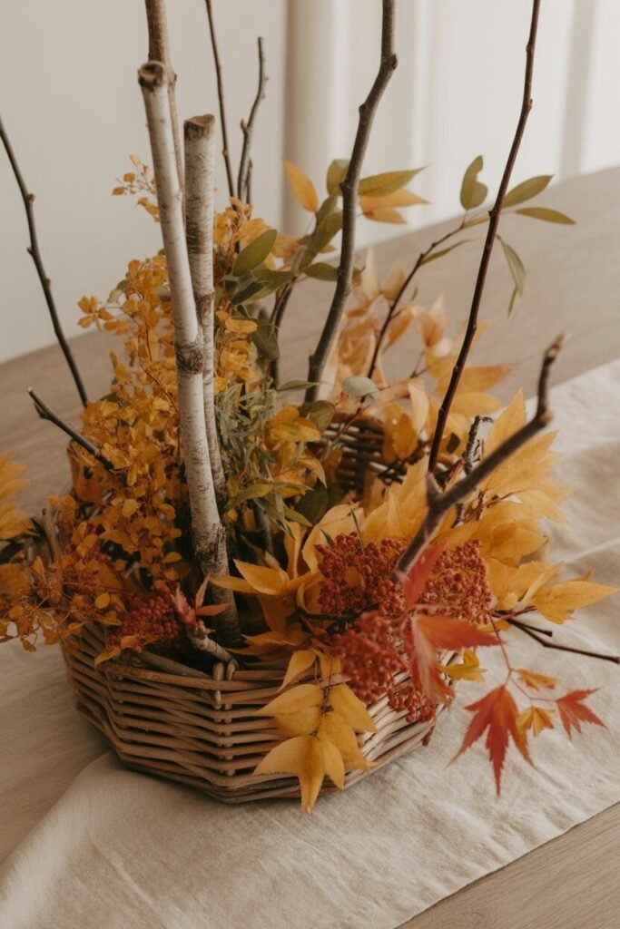 patterned leaf centerpiece