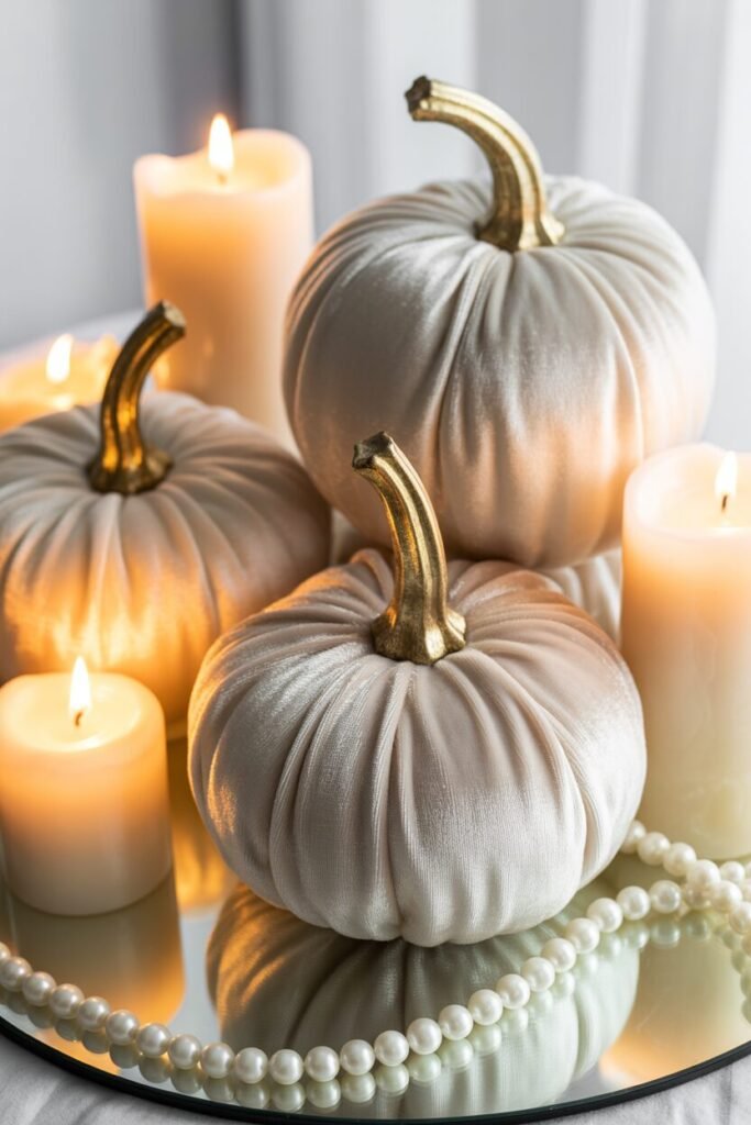 velvet gold Christmas pumpkin
