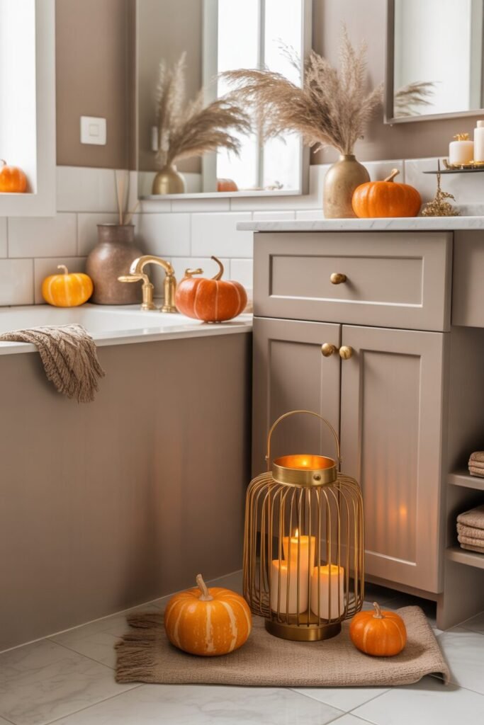 20 Cozy & Stylish Fall Bathroom Decor Ideas for Autumn 2025 17 neutral fall bathroom