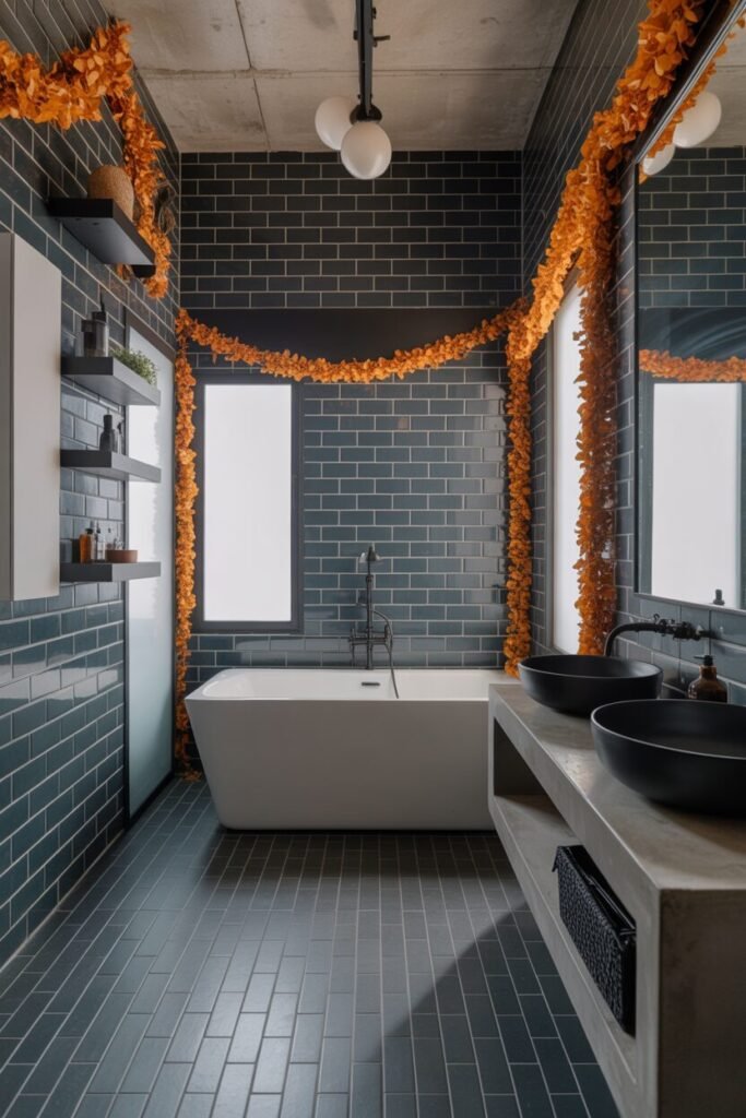 20 Cozy & Stylish Fall Bathroom Decor Ideas for Autumn 2025 16 loft style fall bathroom