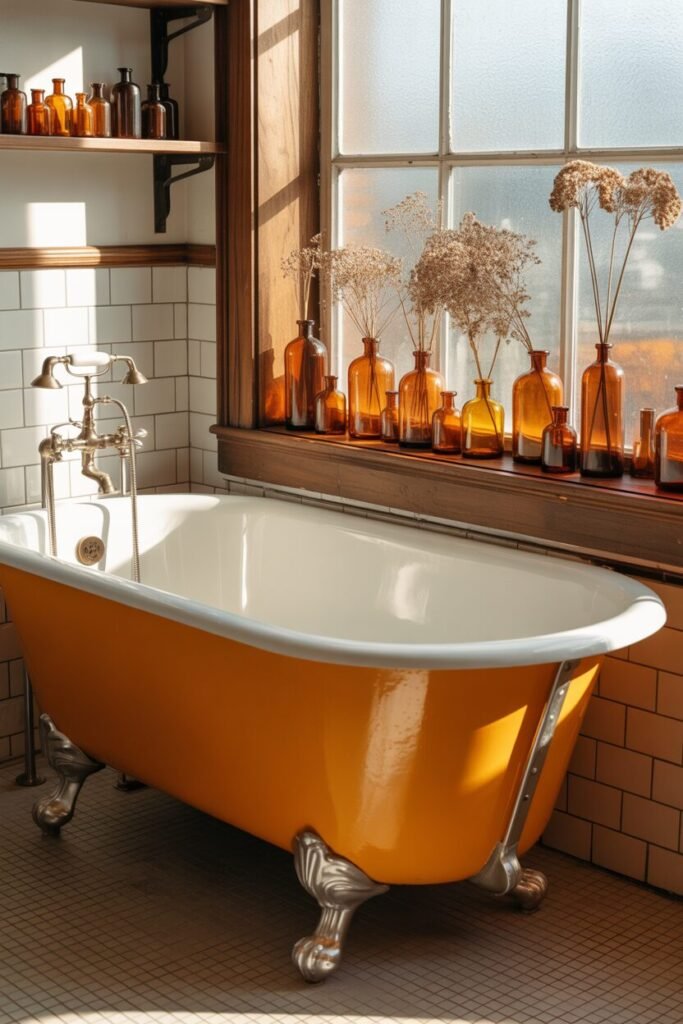 20 Cozy & Stylish Fall Bathroom Decor Ideas for Autumn 2025 5 vintage fall bathroom