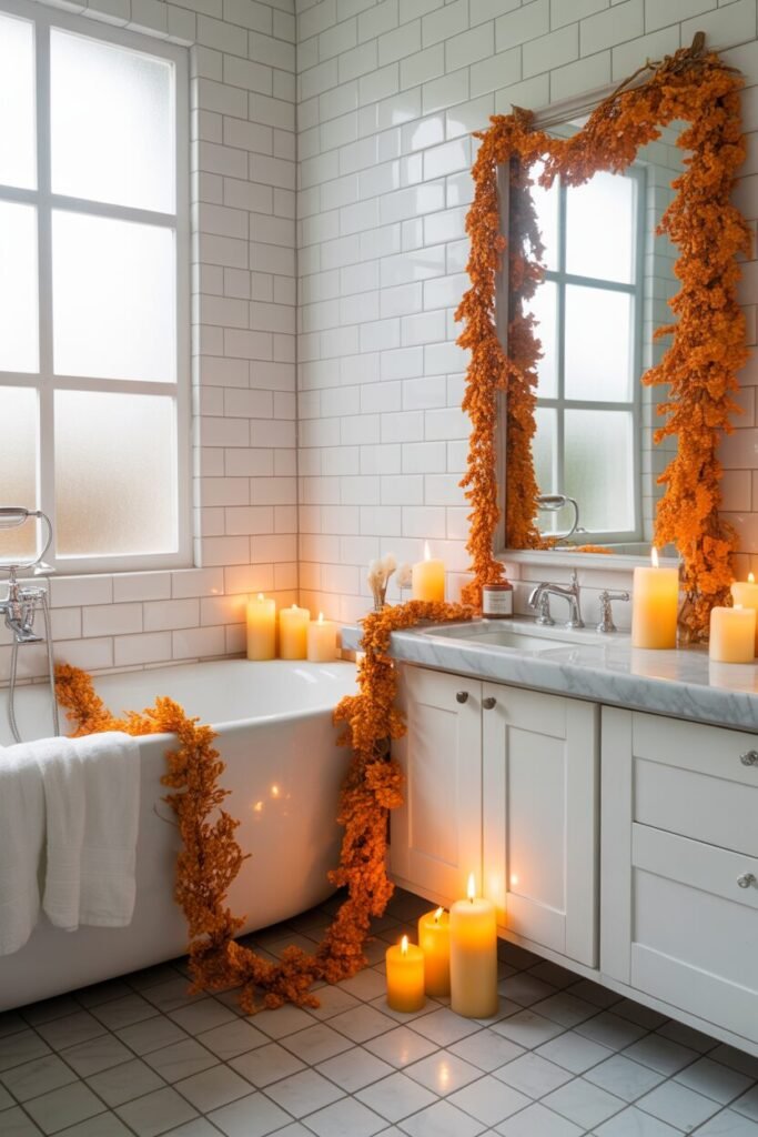 20 Cozy & Stylish Fall Bathroom Decor Ideas for Autumn 2025 4 spa-inspired fall bathroom