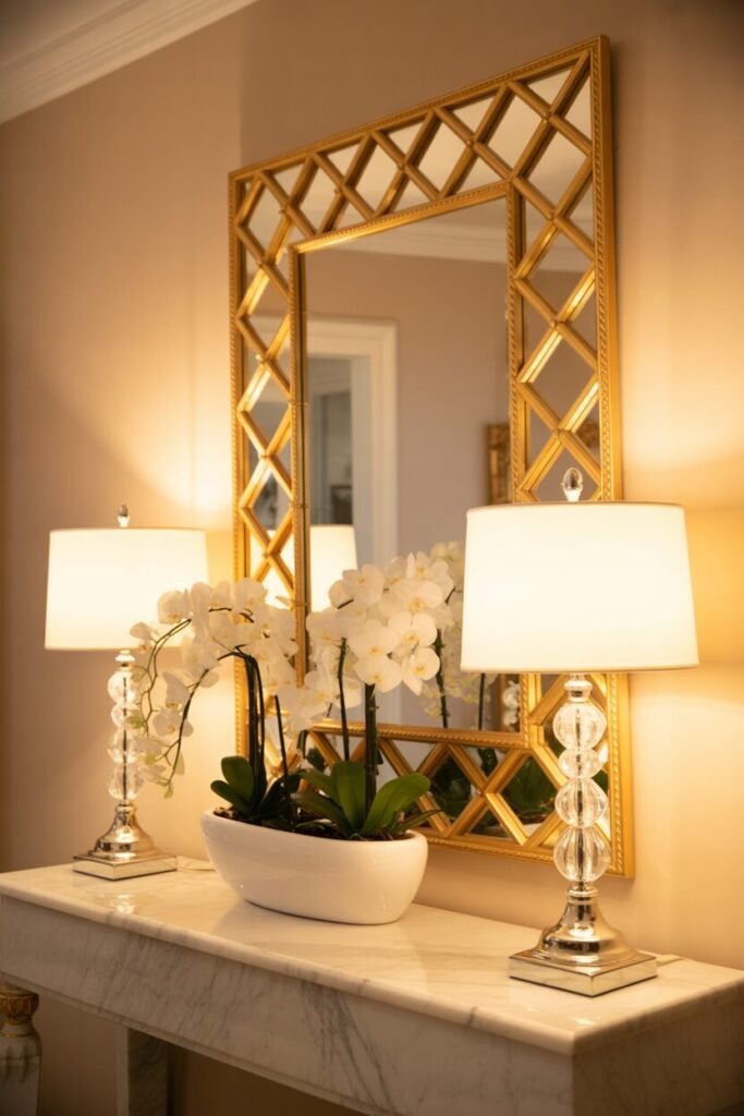 mirror console decor idea