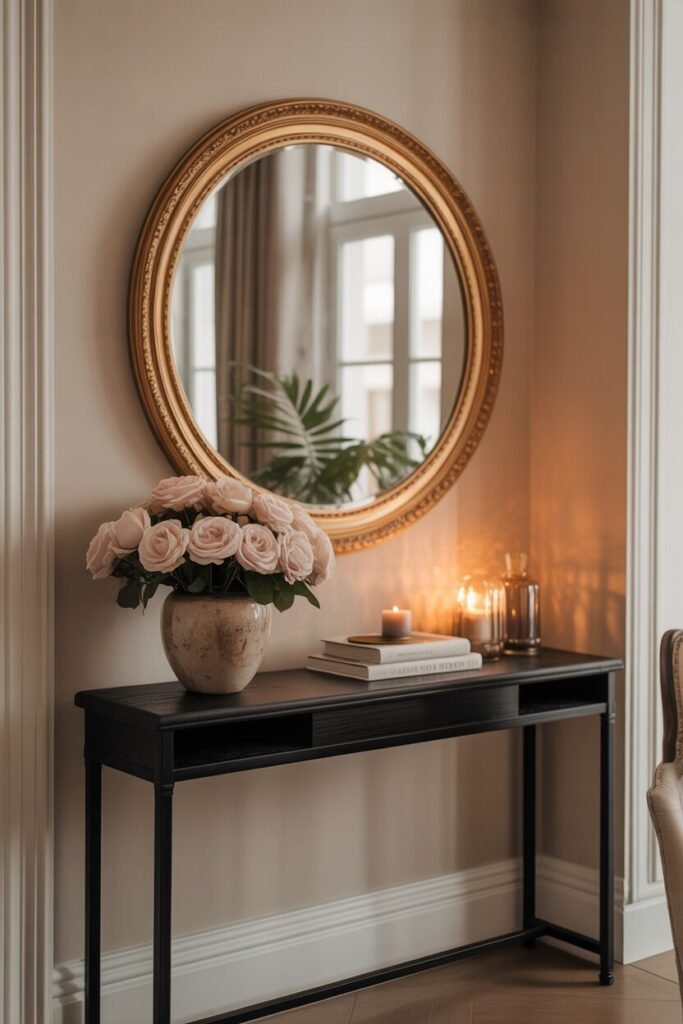mirror console decor setup