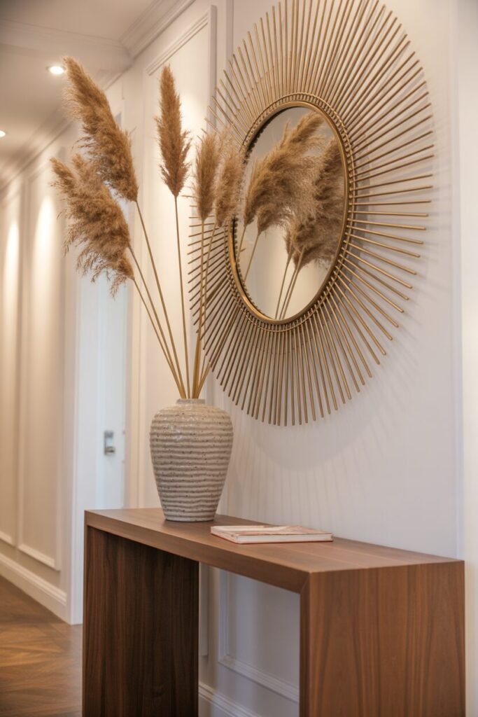  gold mirror console decor