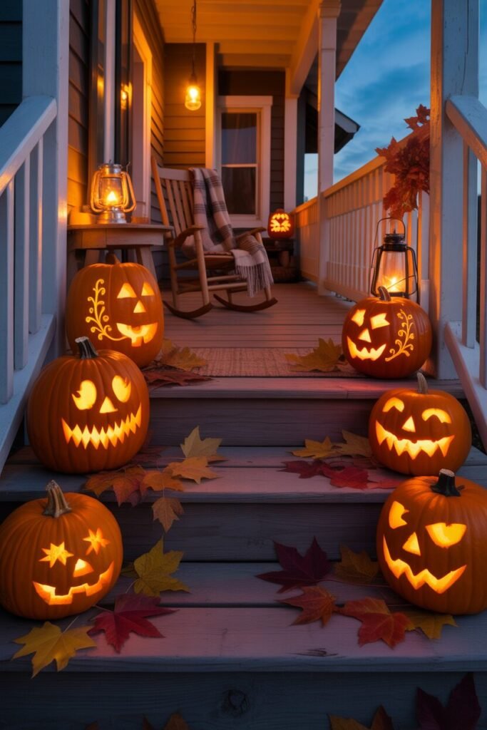 glowing pumpkins