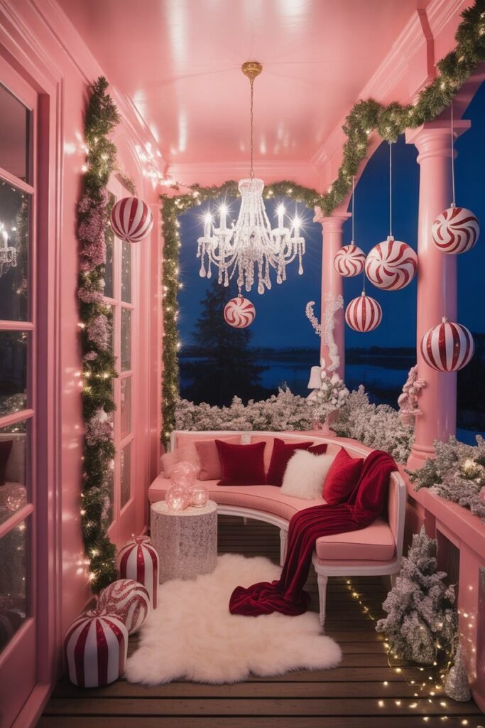 20 Candy Cane Christmas Porch Ideas for Magical Holiday Decor 21 Princess Candy Cane Christmas