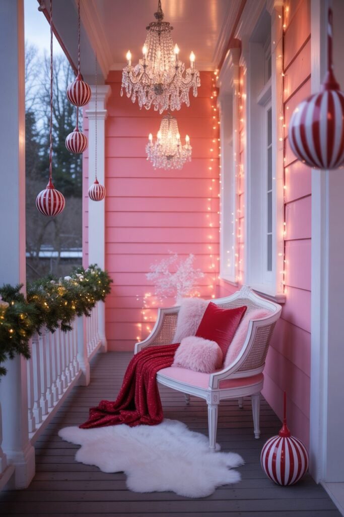20 Candy Cane Christmas Porch Ideas for Magical Holiday Decor 20 Princess Candy Cane Christmas
