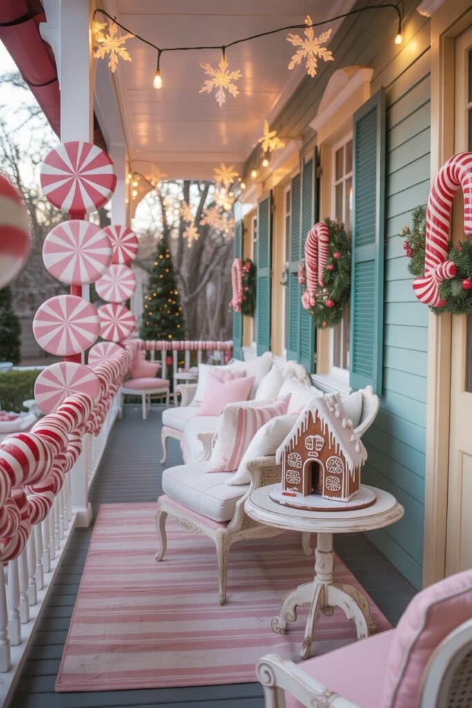 20 Candy Cane Christmas Porch Ideas for Magical Holiday Decor 10 Candy Cane Christmas Porch