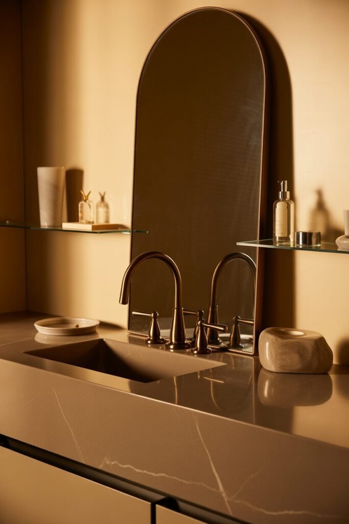 15 Luxury Vanity Setup Ideas for a Glamorous Bedroom Makeover 5 bronze vanity setup