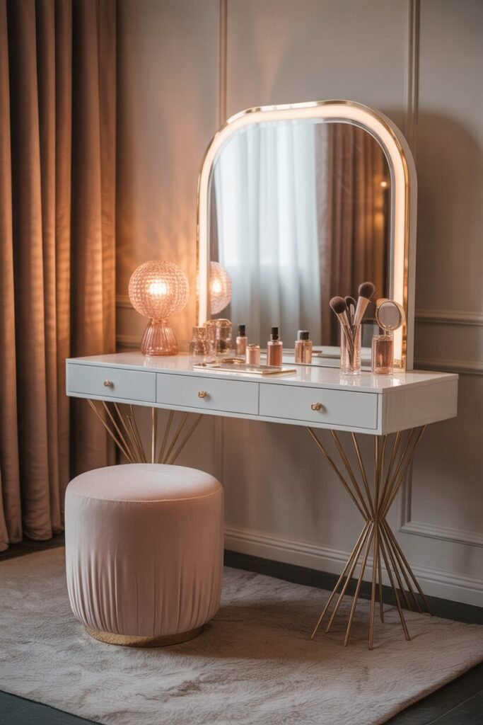 15 Luxury Vanity Setup Ideas for a Glamorous Bedroom Makeover 2 crystal vanity setup