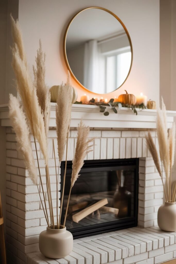 18 stylish Cozy Fall Fireplace Styling Ideas for Autumn 2025 3 cozy fall fireplace styling.