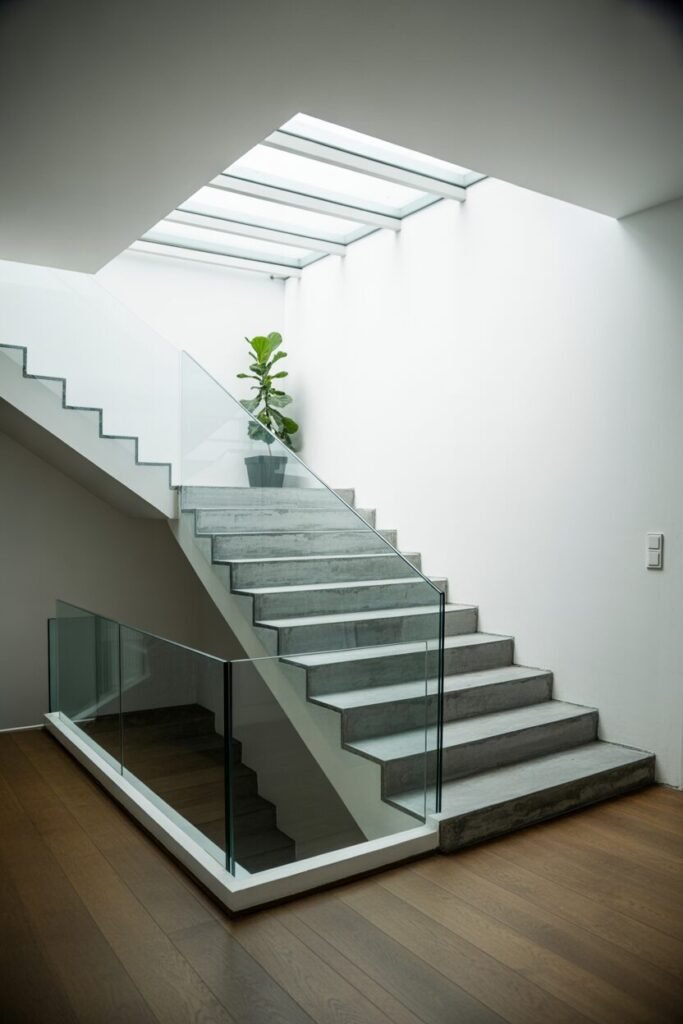  glass balustrade modern stairs for home