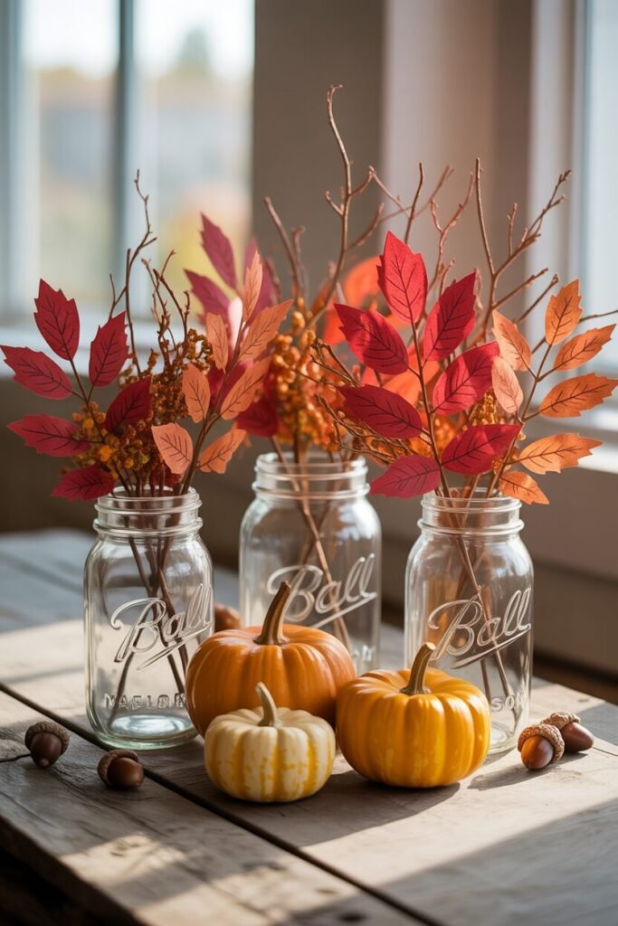rustic mason centerpiece