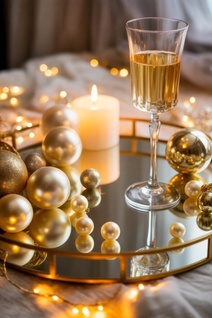 15 Christmas Coffee Table Tray Decor Ideas for a Stylish Holiday Home 2025 10 glamorous Christmas tray