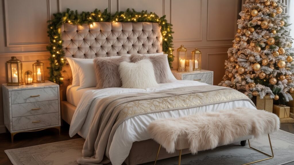 elegant Christmas bedroom decor
