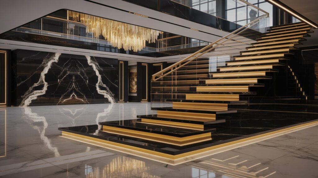 luxury black staircase