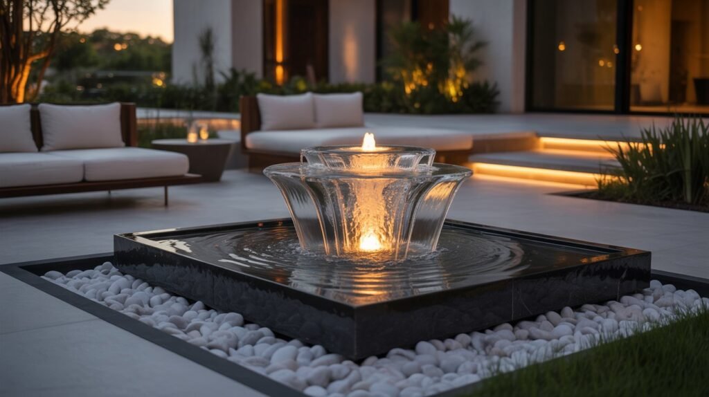 modern outdoor water fountain ideas