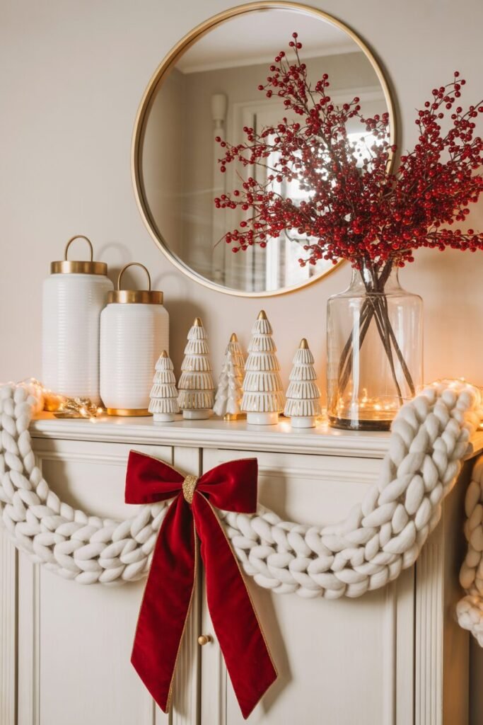 15 Stunning Christmas Entryway Ideas with Cozy Inspiration 15 cozy textured christmas entryway