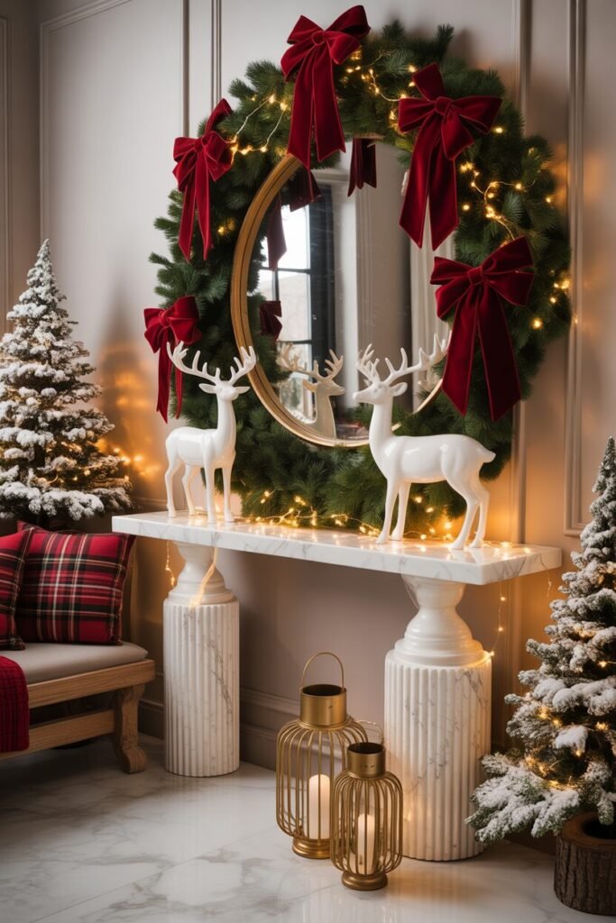 15 Stunning Christmas Entryway Ideas with Cozy Inspiration 2 Christmas entryway with garland