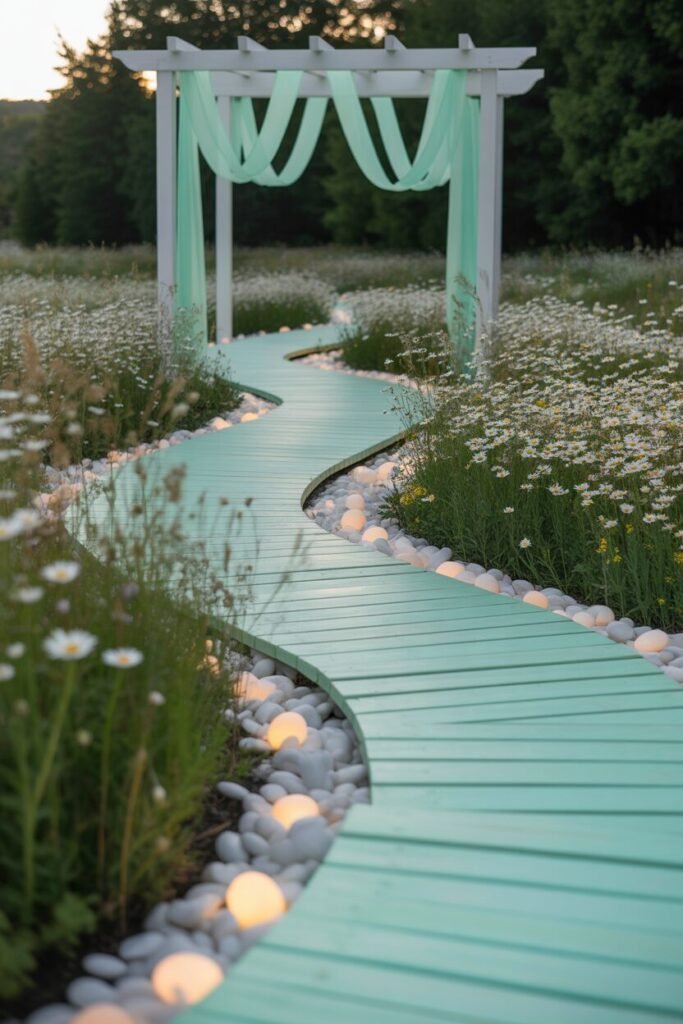Whimsical garden pathway