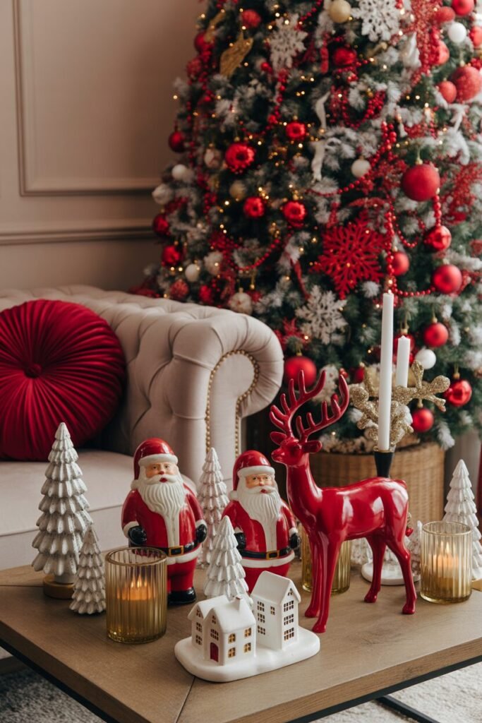 cozy red gold christmas corner