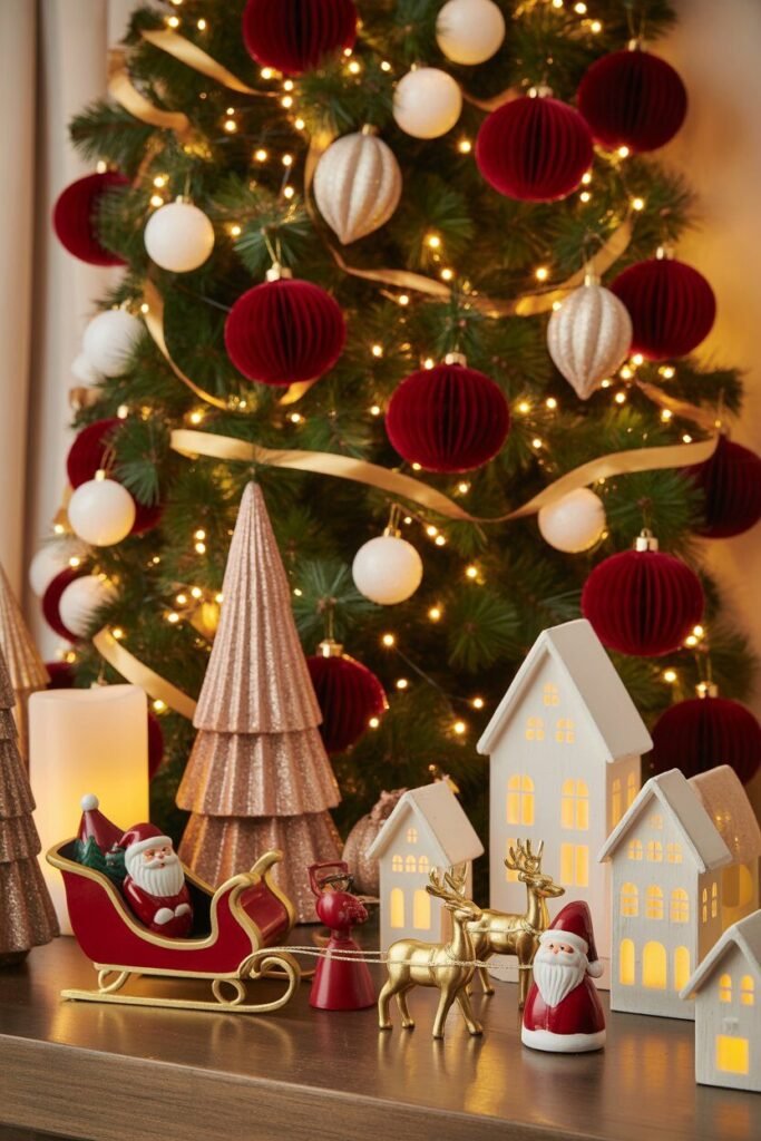 luxury sleigh and santa christmas