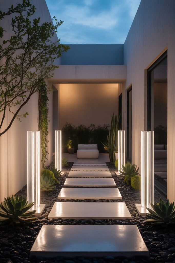 16 Luxury Night Garden Ideas With Dramatic Lighting (Modern & High-End Inspiration) 13 luxury night garden