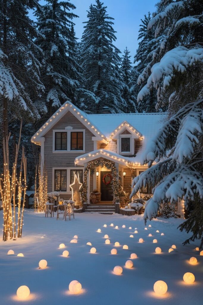 15 Magical Christmas House Exterior Ideas for a Festive Winter Wonderland 15 enchanted forest Christmas house