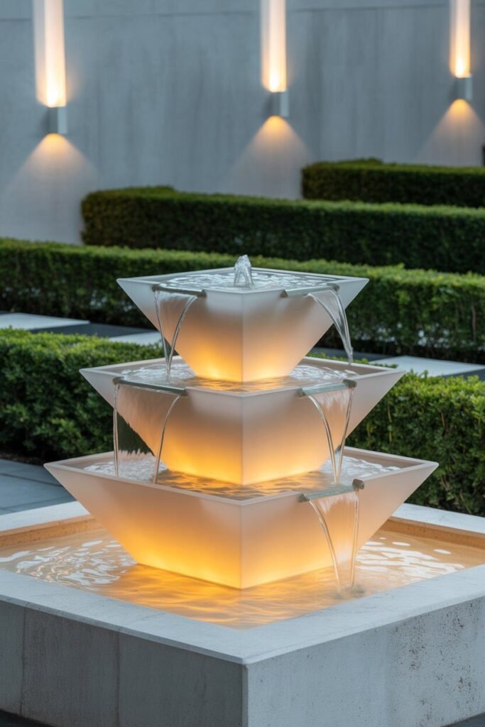 geometric matte glass triangular