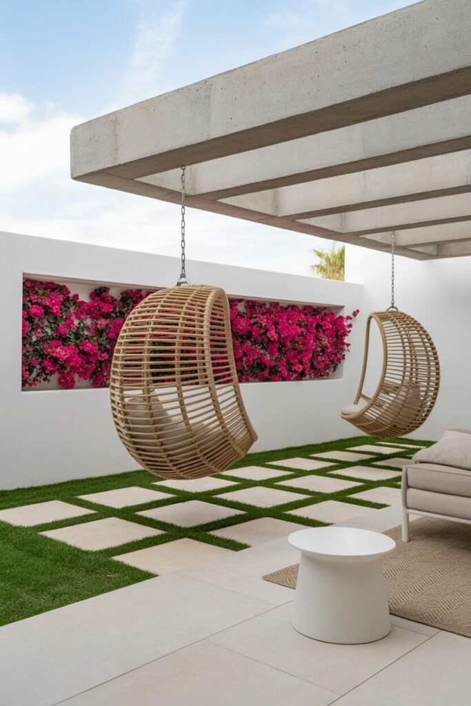 Concrete pergola patio