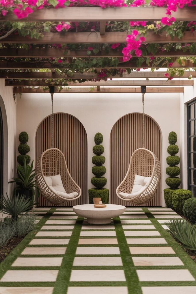 Botanical pergola patio