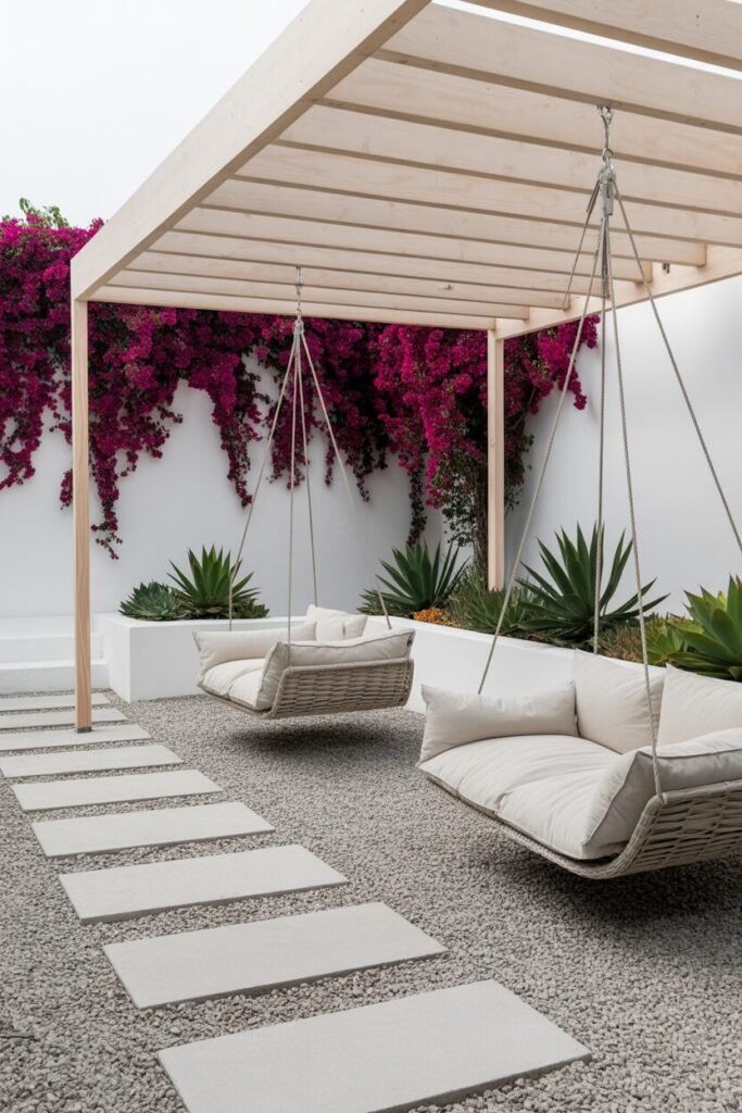 Scandinavian pergola patio