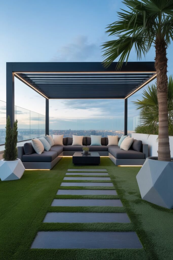 Infinity-edge rooftop terrace 