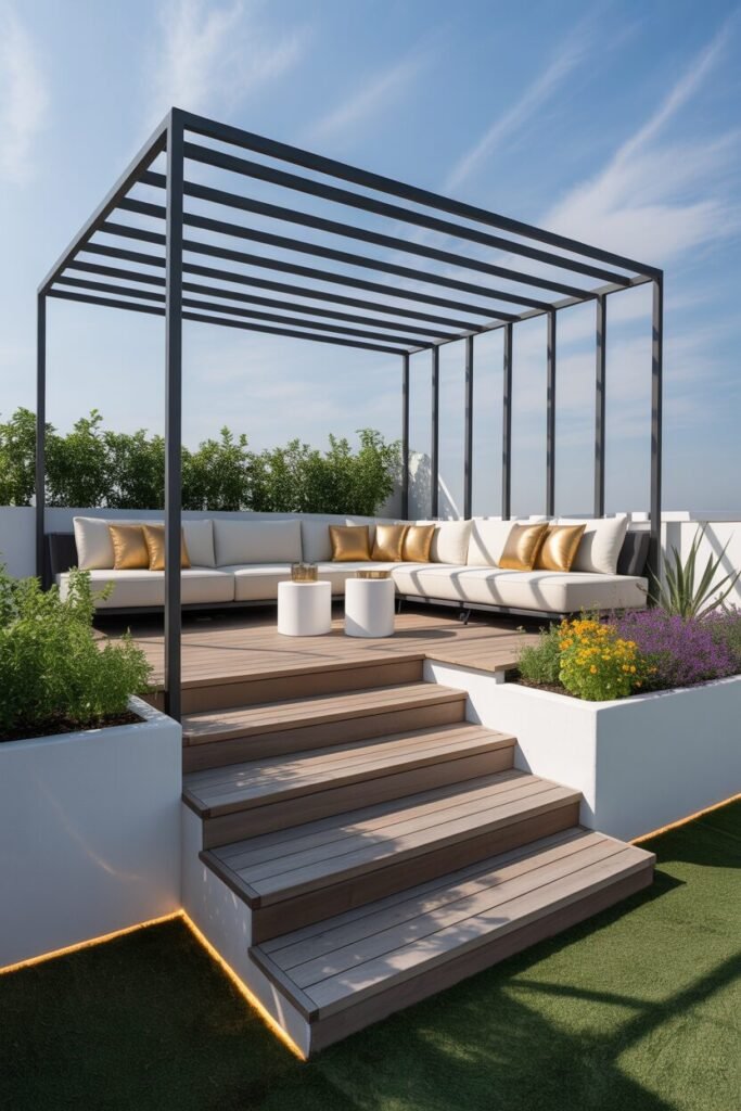 Multi-level rooftop terrace 