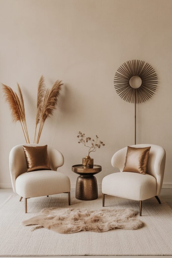 ✨ 15 Glam Living Room Chair (Black, Gold, Velvet & Luxe Styles) 5 bronze pampas glam interior