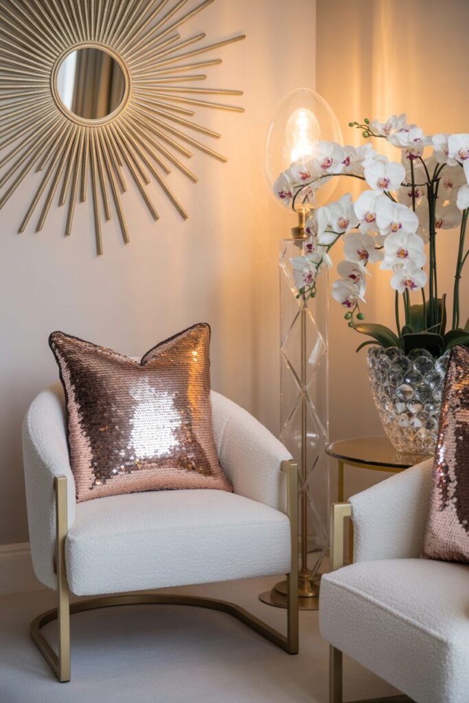 ✨ 15 Glam Living Room Chair (Black, Gold, Velvet & Luxe Styles) 7 crystal luxe living room