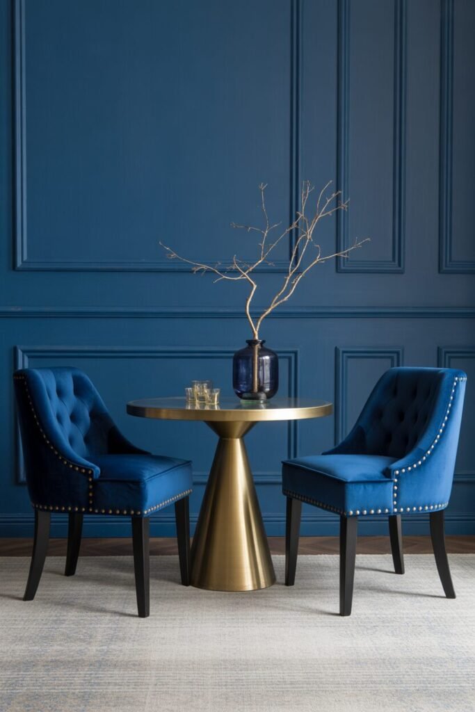 ✨ 15 Glam Living Room Chair (Black, Gold, Velvet & Luxe Styles) 9 navy brass royal glam chairs