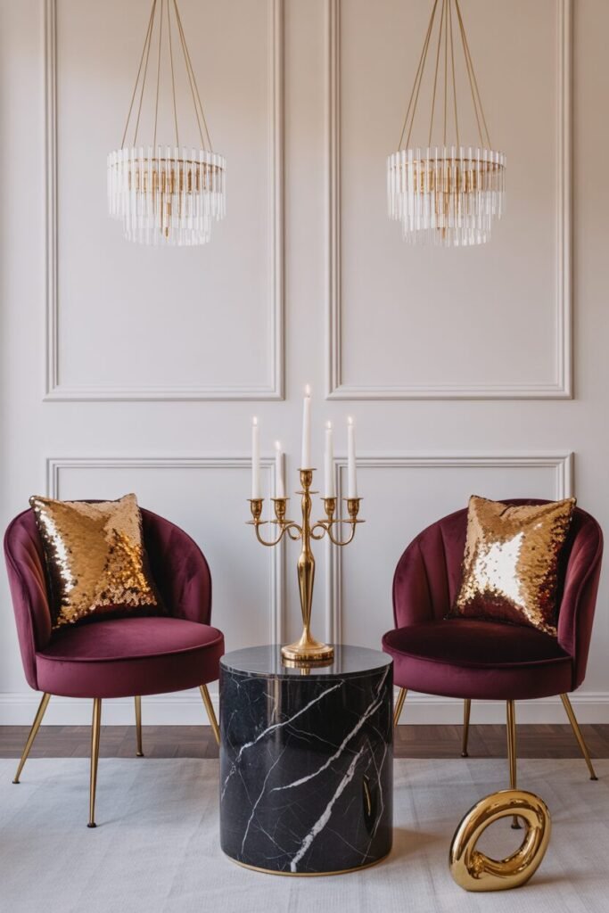 ✨ 15 Glam Living Room Chair (Black, Gold, Velvet & Luxe Styles) 15 dramatic glam living room