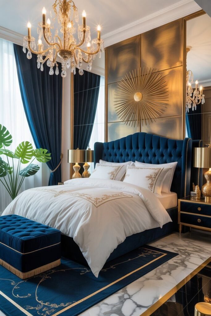 14 Luxury Color-Themed Bedroom Design for a Modern High-End Home 14 gold Art Deco bedroom