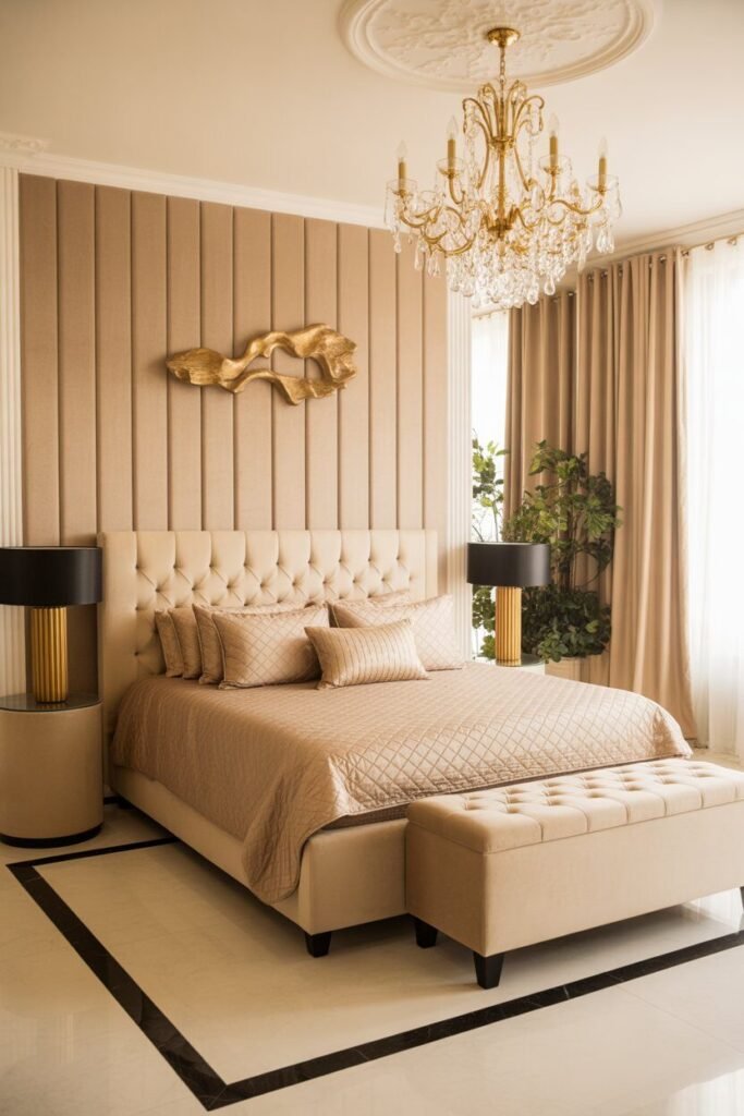 14 Luxury Color-Themed Bedroom Design for a Modern High-End Home 4 gold luxury bedroom